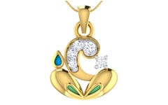 Gold and 0.12 Carat Diamond Pendant