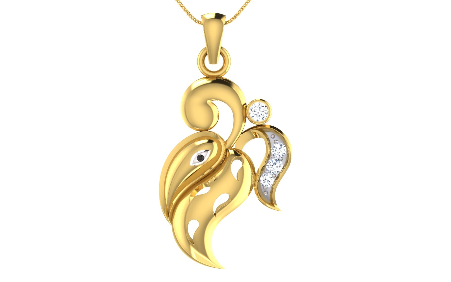 Gold and 0.06 Carat Diamond Pendant