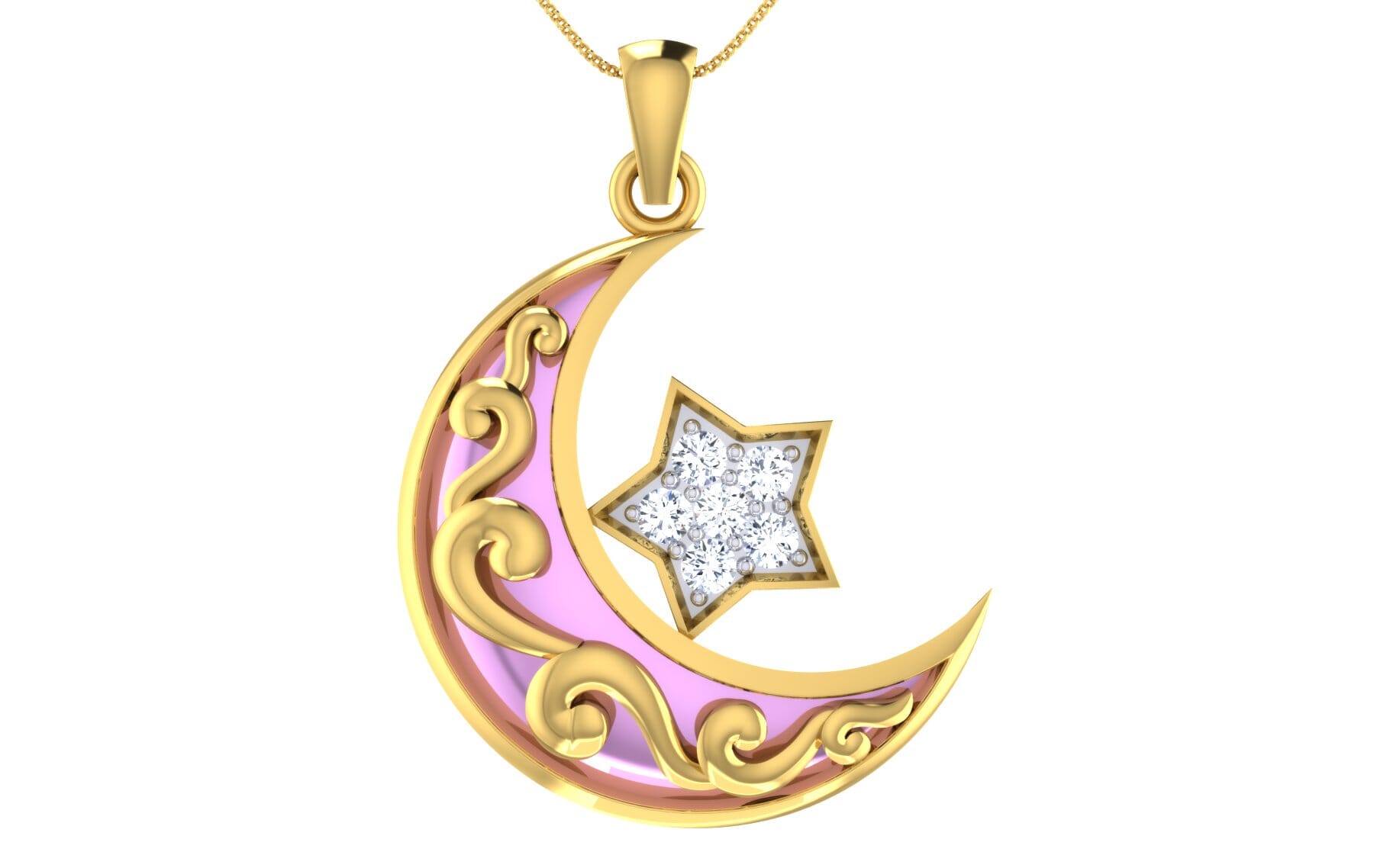 Gold and 0.14 Carat Diamond Pendant