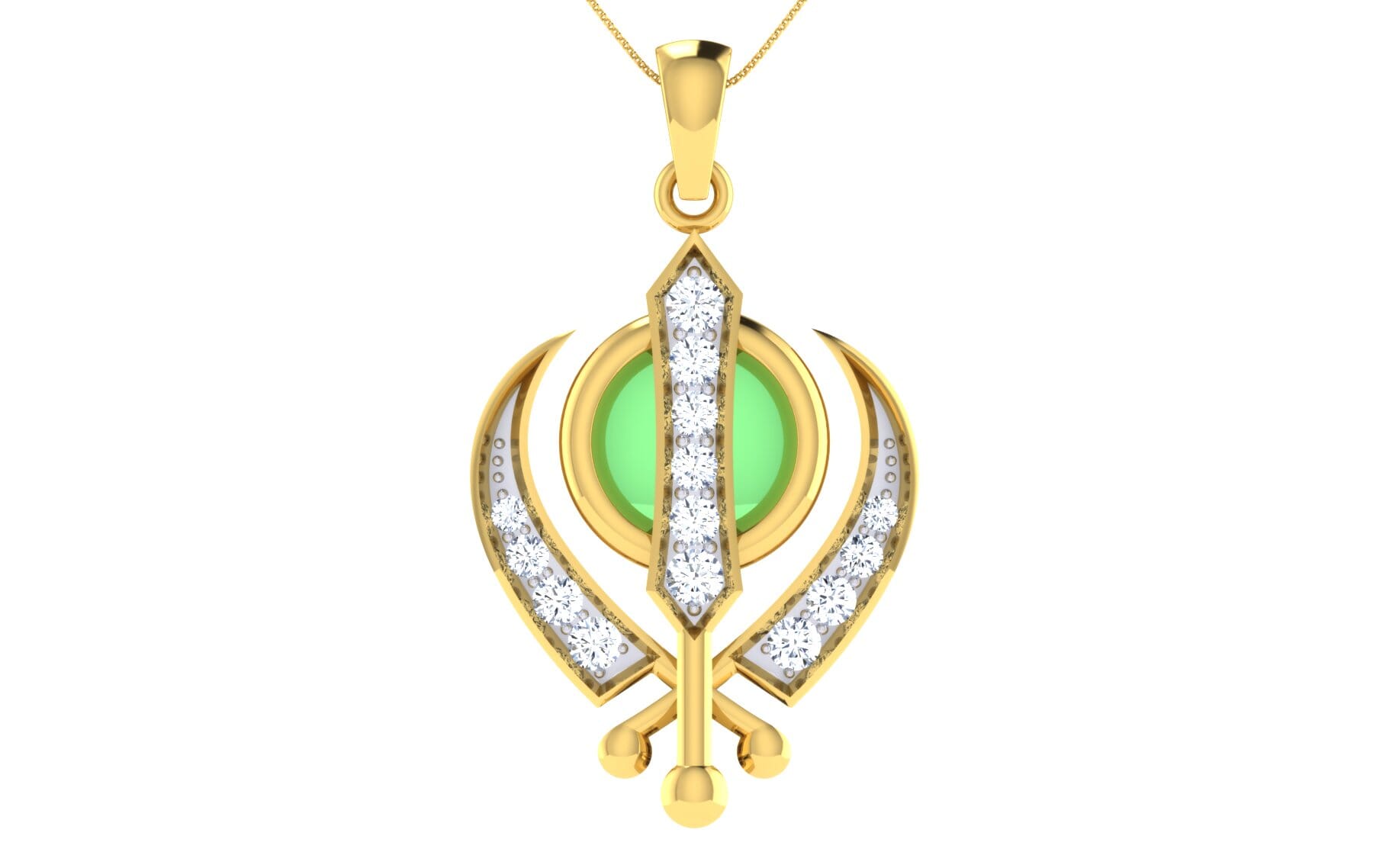 Gold and 0.18 Carat Diamond Pendant