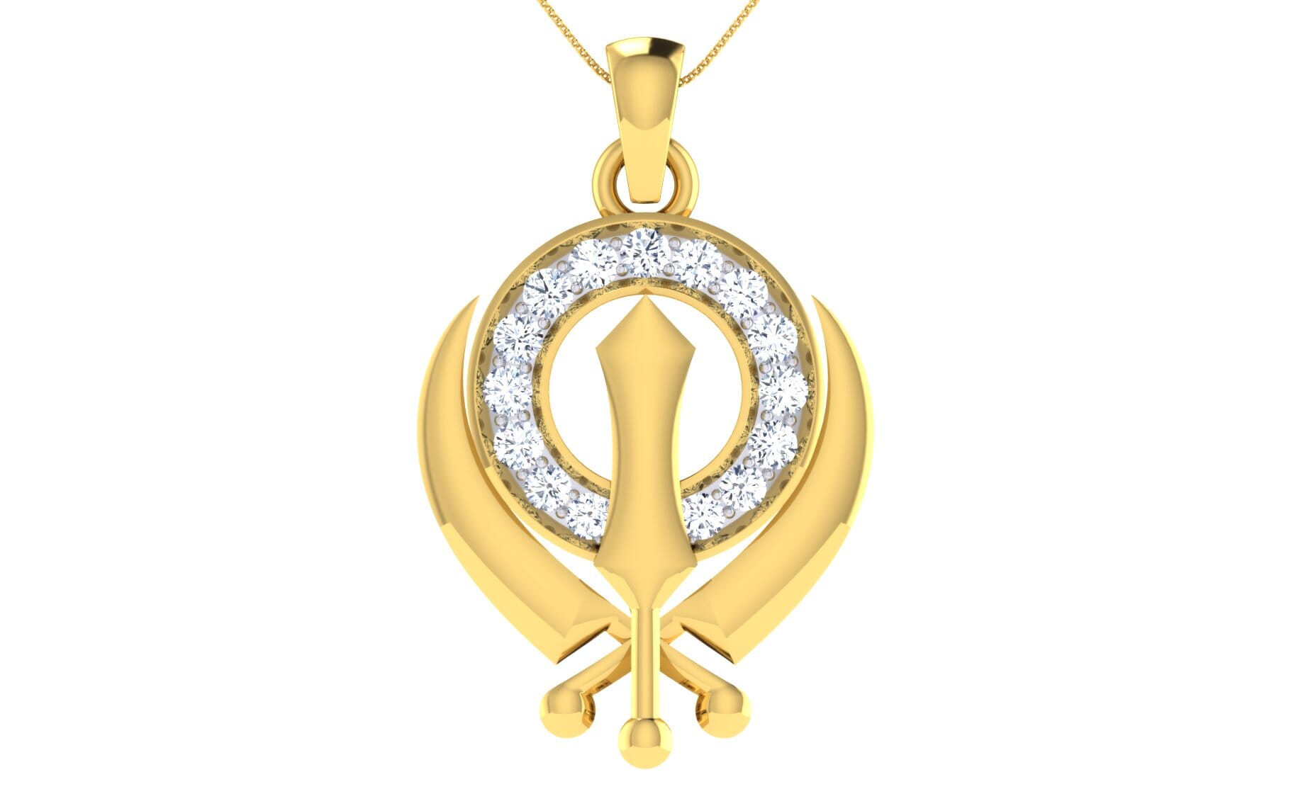 Gold and 0.21 Carat Diamond Pendant