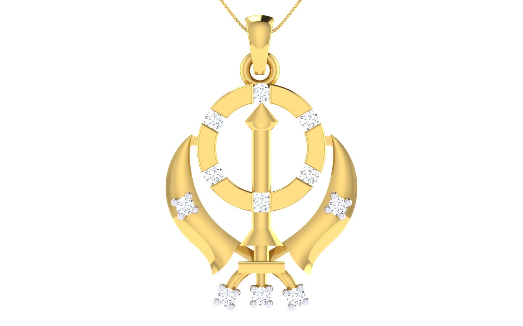 Gold and 0.14 Carat Diamond Pendant