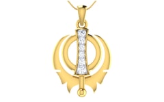 Gold and 0.12 Carat Diamond Pendant