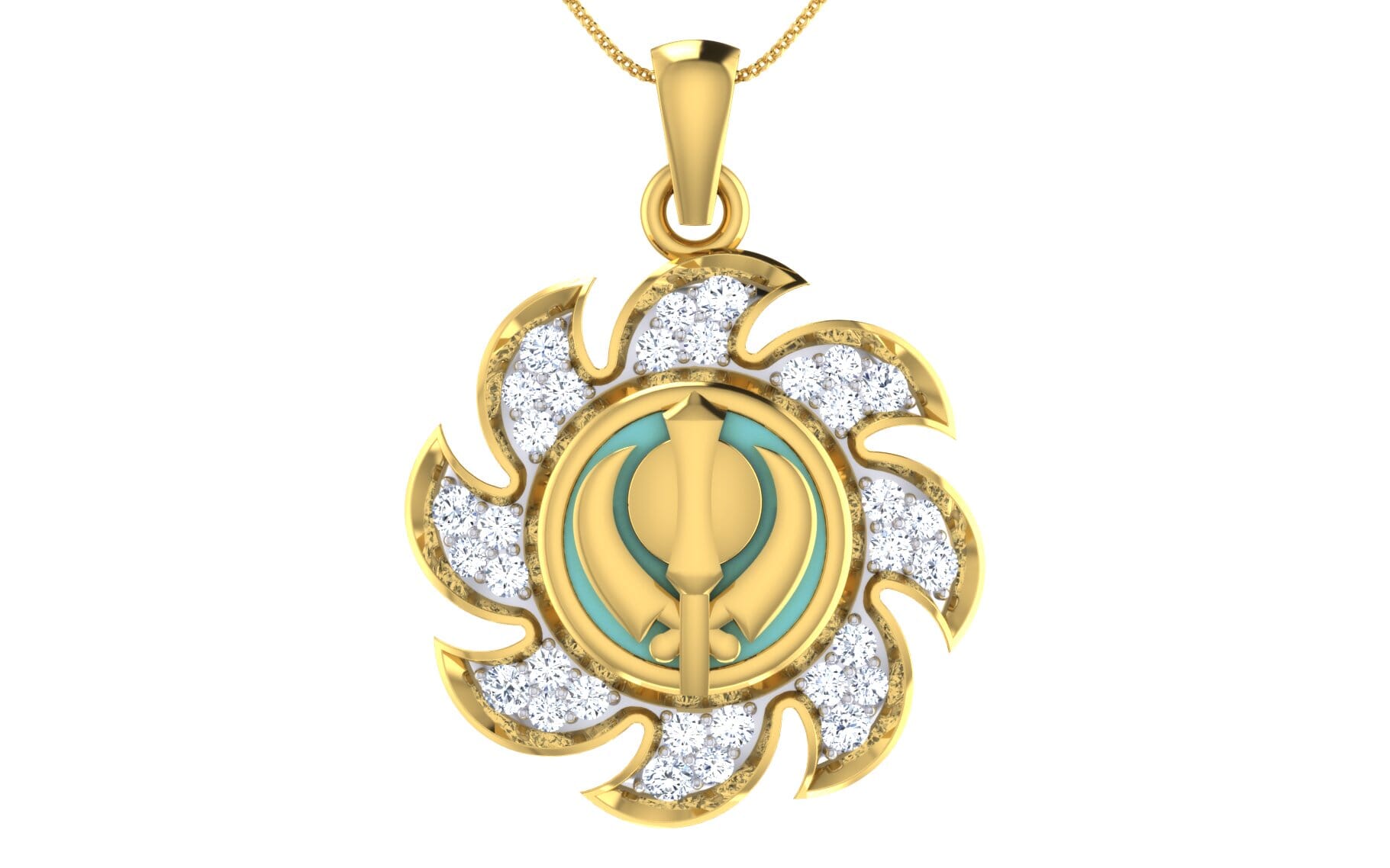 Gold and 0.36 Carat Diamond Pendant