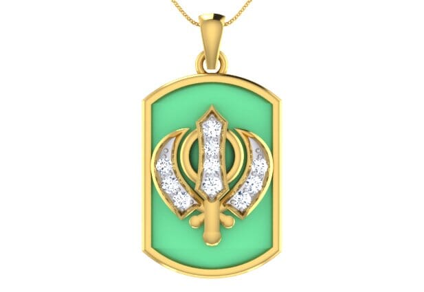 Gold and 0.15 Carat Diamond Pendant