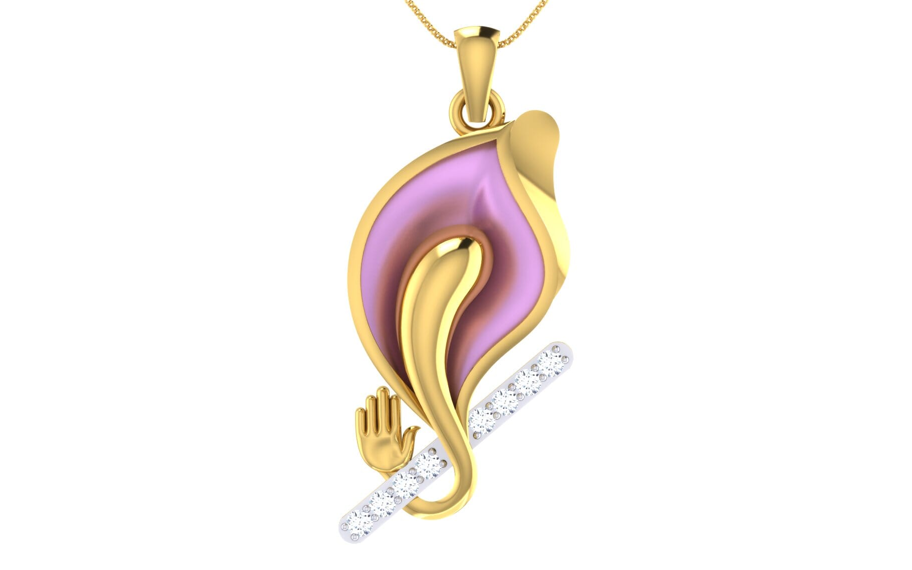 Gold and 0.12 Carat Diamond Pendant