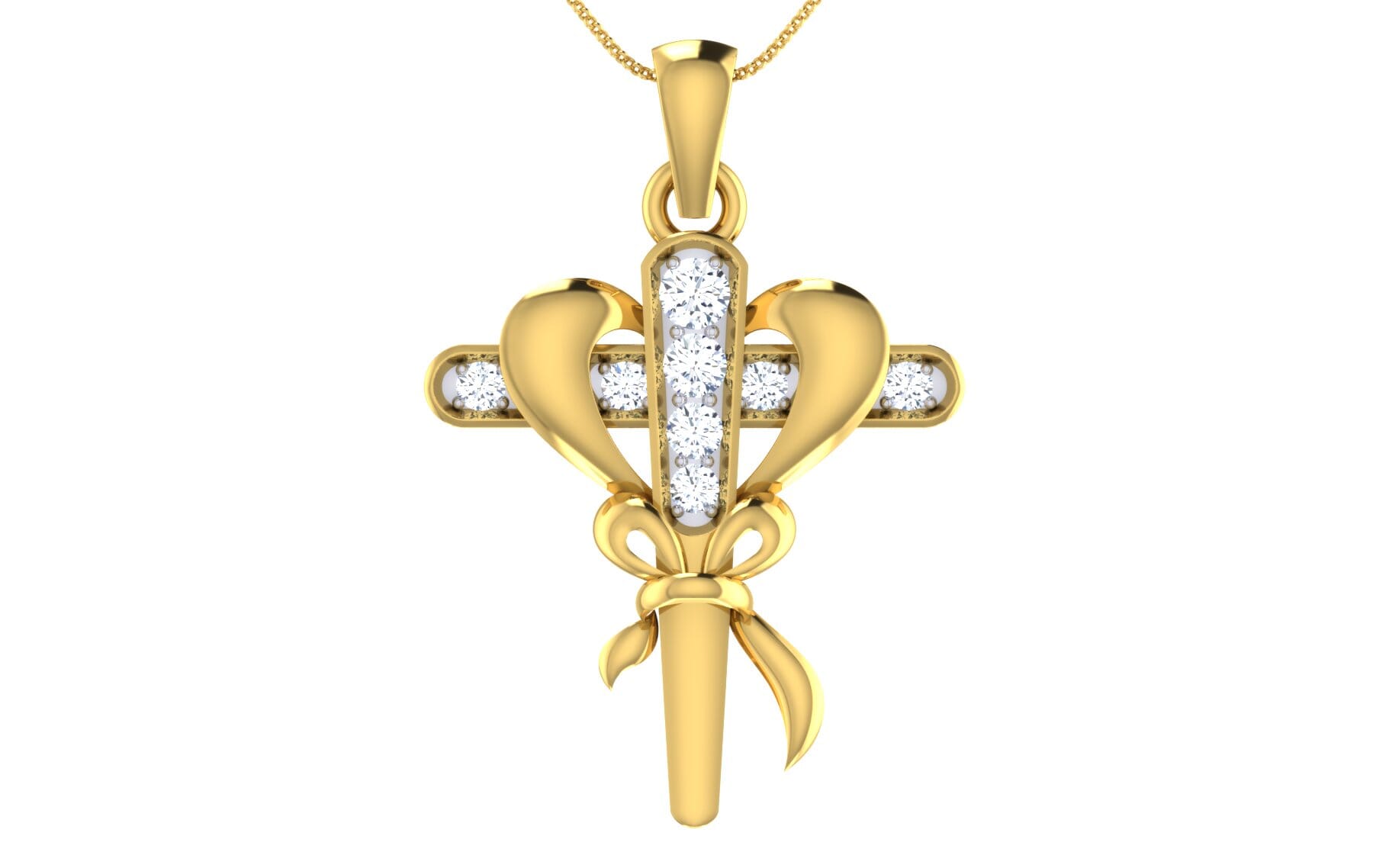 Gold and 0.14 Carat Diamond Pendant