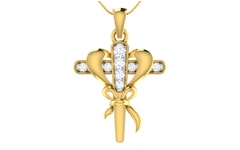 Gold and 0.14 Carat Diamond Pendant