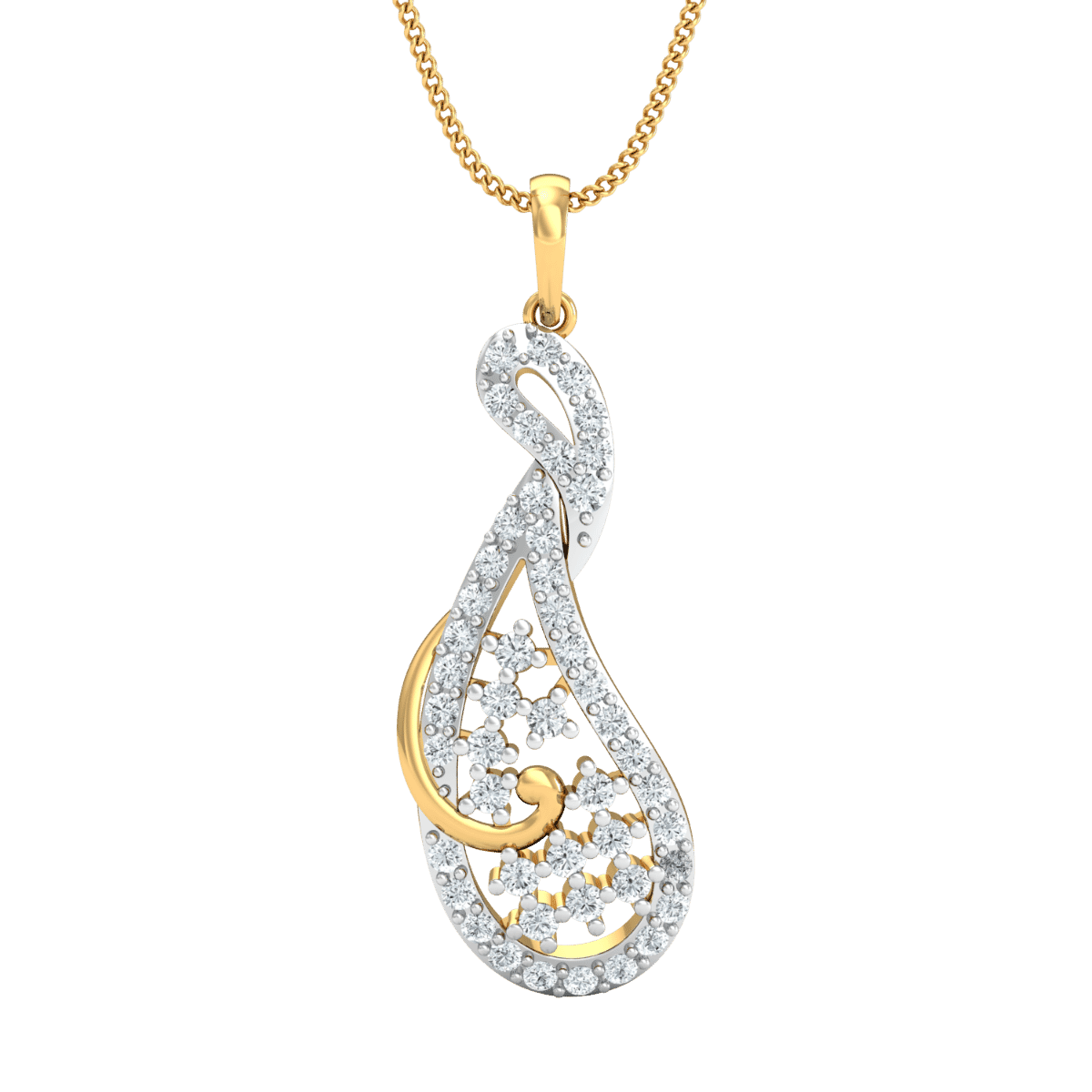 18K Gold Pendant and 0.60 carat Diamonds