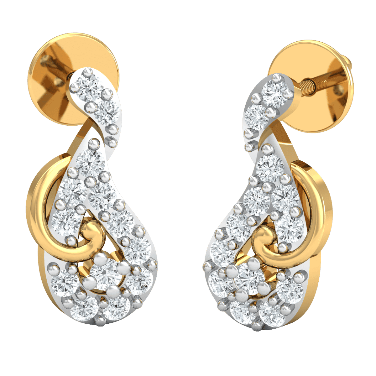 18K Gold Earrings and 0.30 carat Diamonds