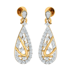 18K Gold Earrings and 0.56 carat Diamonds