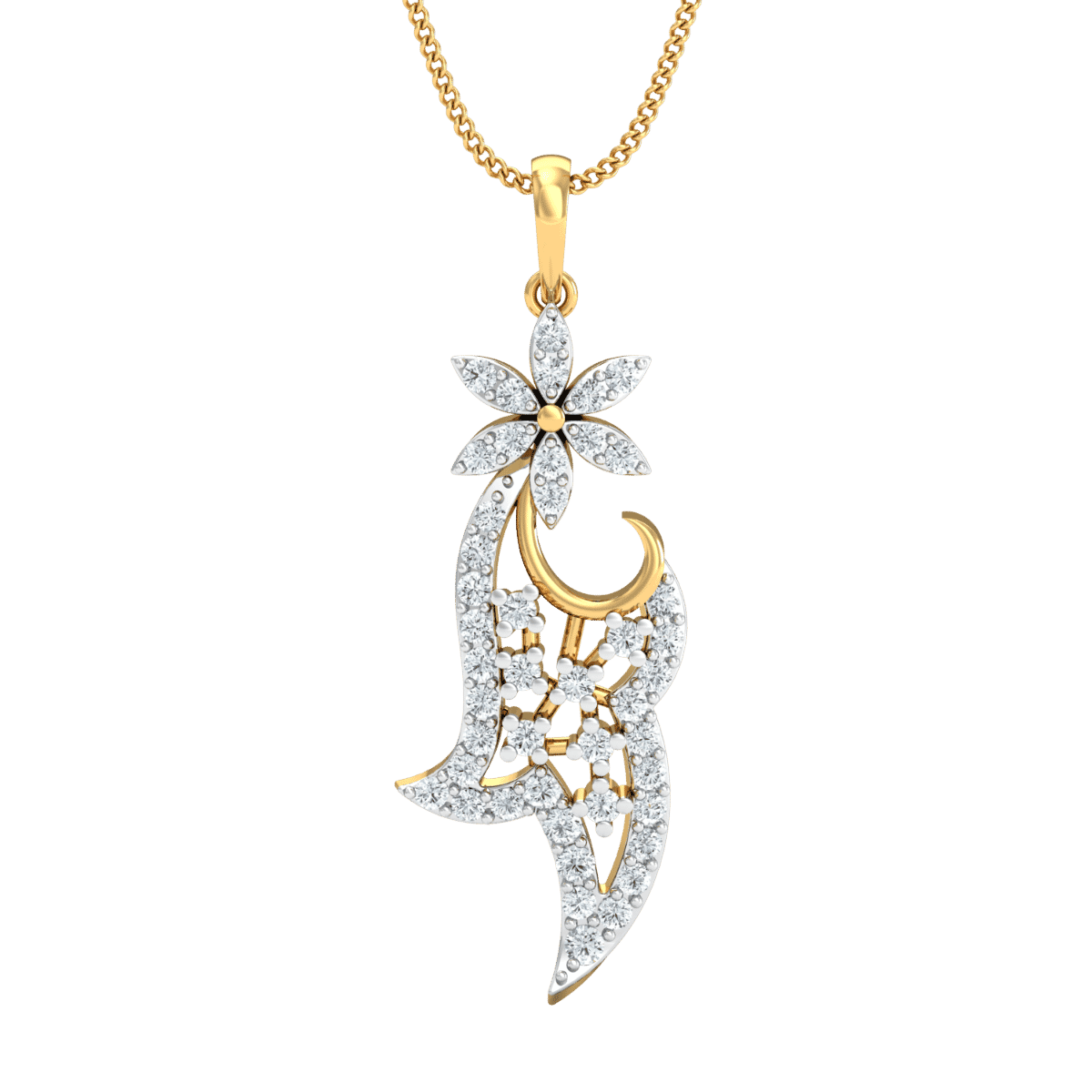18K Gold Pendant and 0.46 carat Diamonds