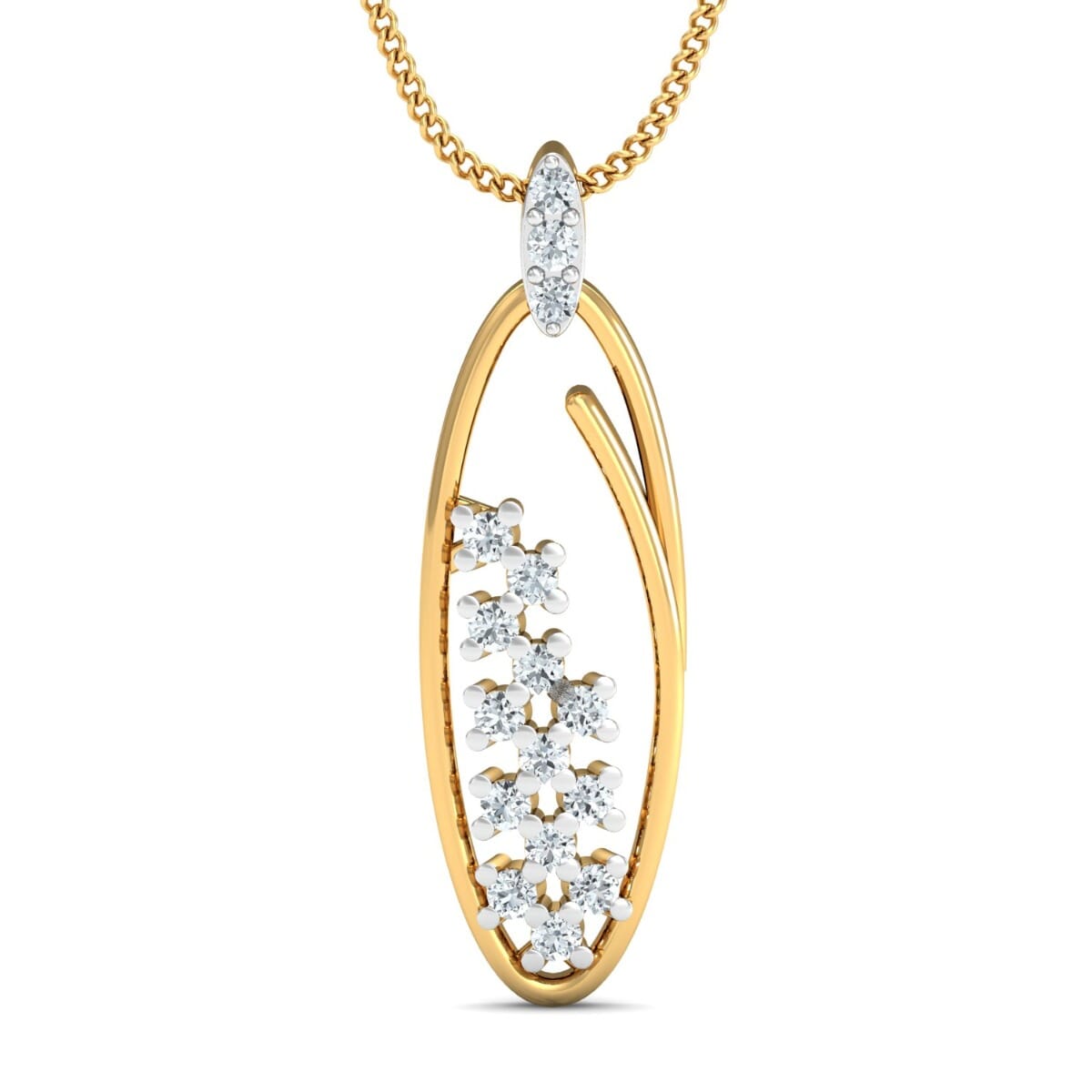 18K Gold Pendant and 0.16 carat Diamonds