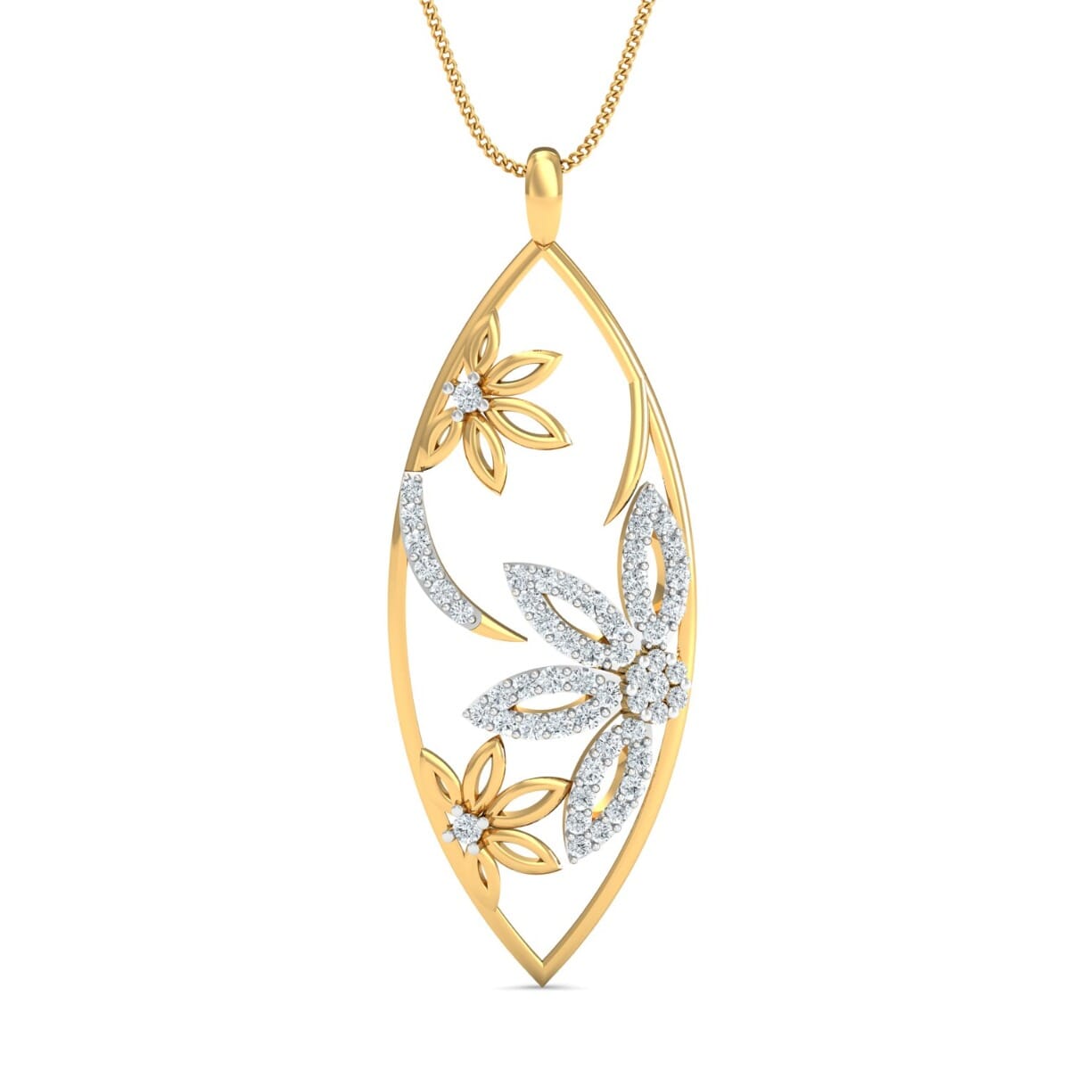 18K Gold Pendant and 0.71 carat Diamonds