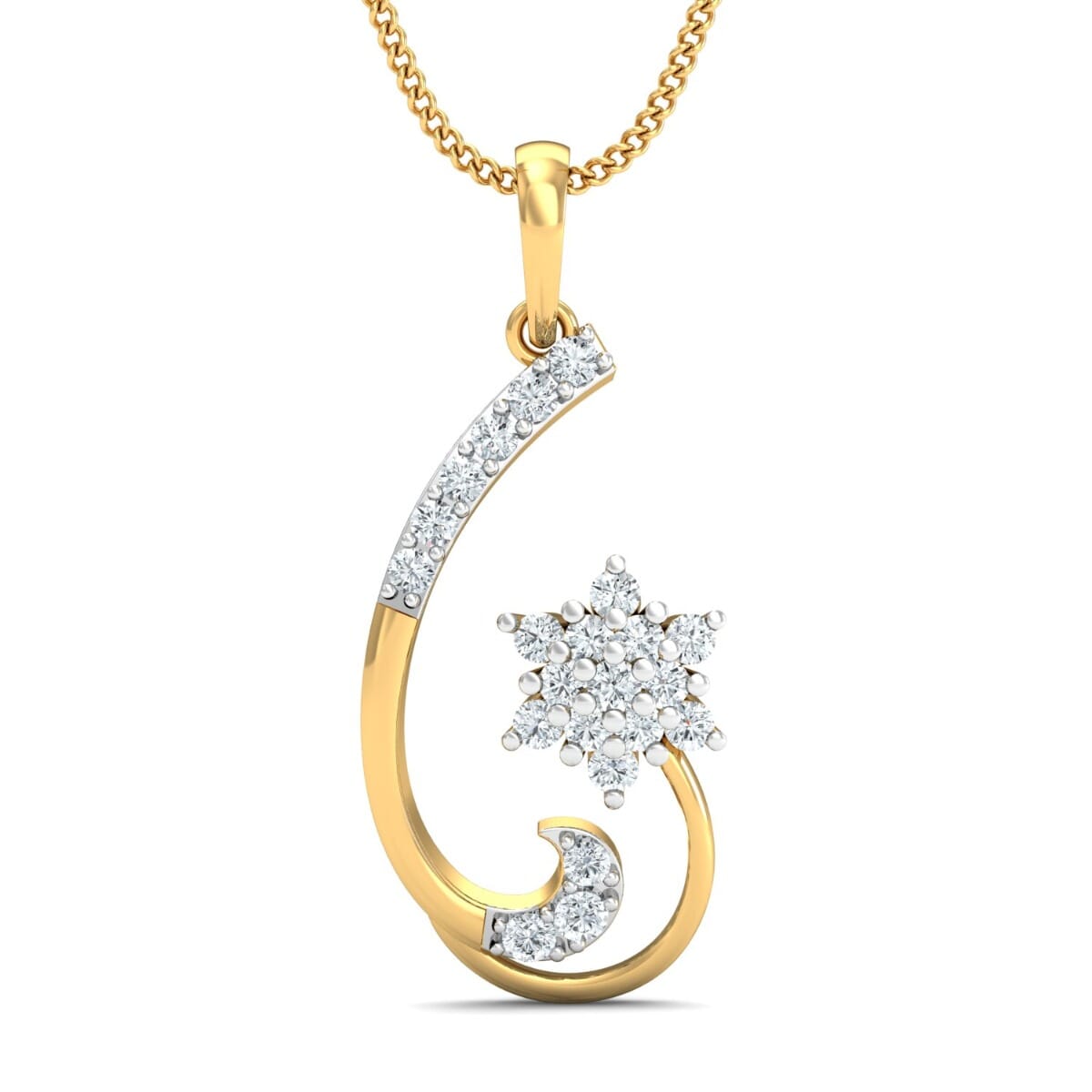 18K Gold Pendant and 0.23 carat Diamonds
