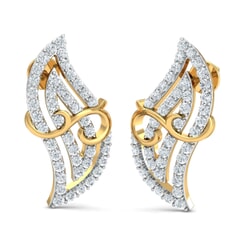 18K Gold Earrings and 0.55 carat Diamonds