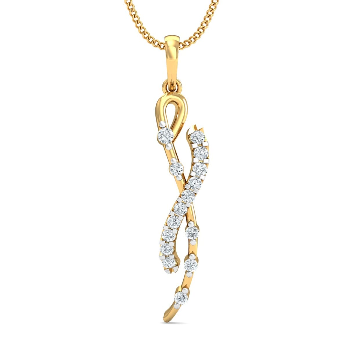 18K Gold Pendant and 0.19 carat Diamonds