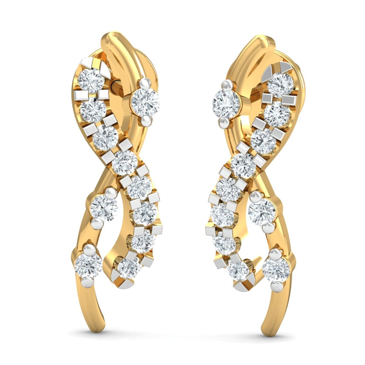 18K Gold Earrings and 0.26 carat Diamonds