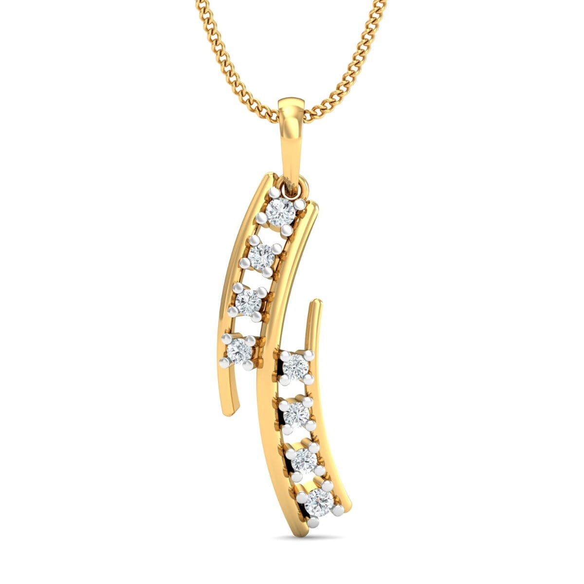 18K Gold Pendant and 0.13 carat Diamonds
