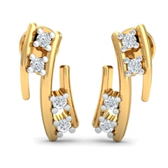 18K Gold Earrings and 0.12 carat Diamonds