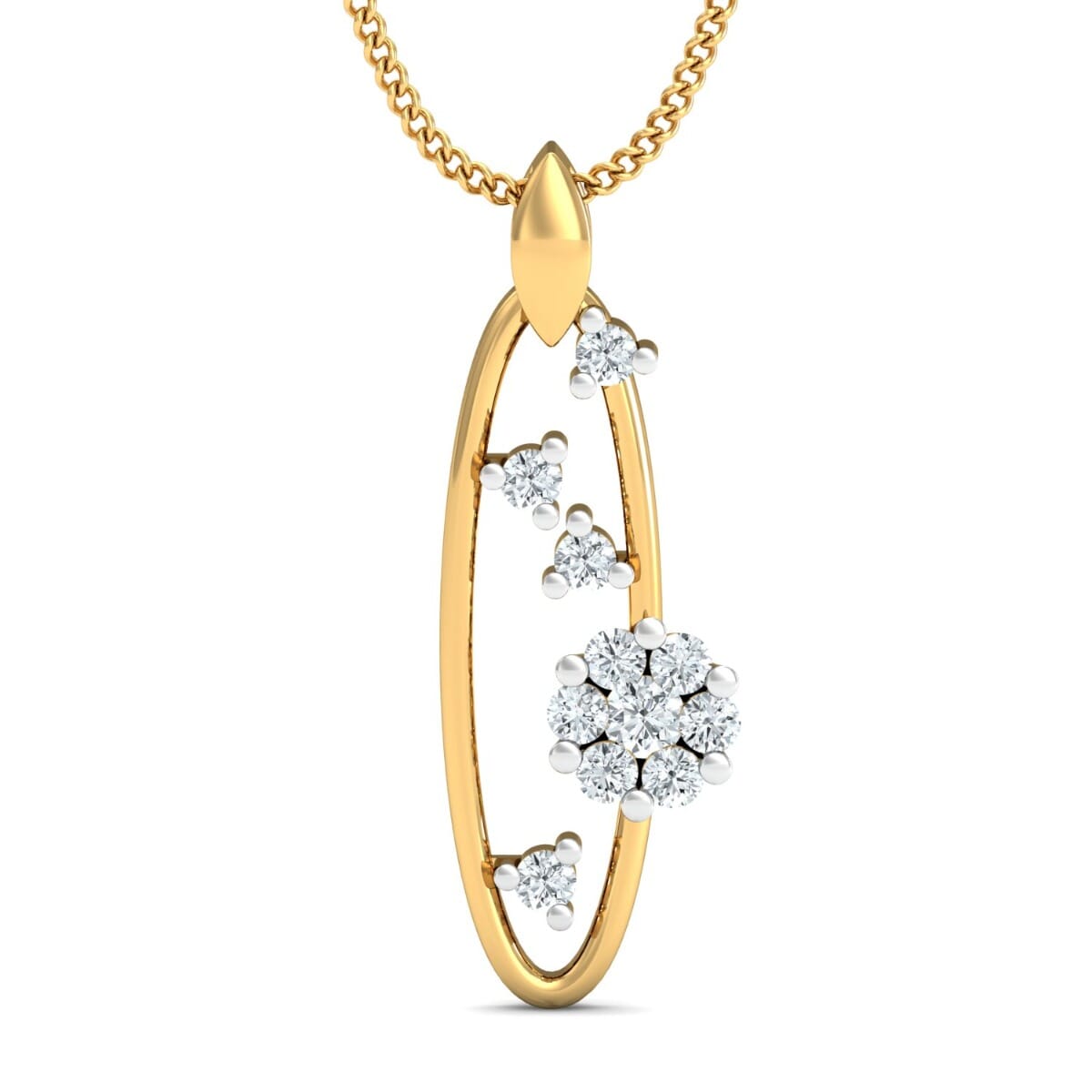 18K Gold Pendant and 0.18 carat Diamonds