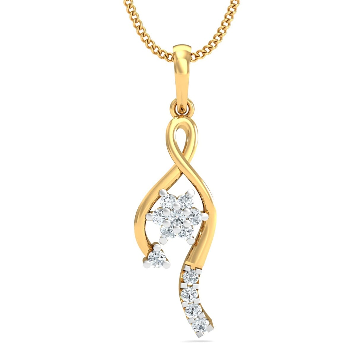 18K Gold Pendant and 0.13 carat Diamonds