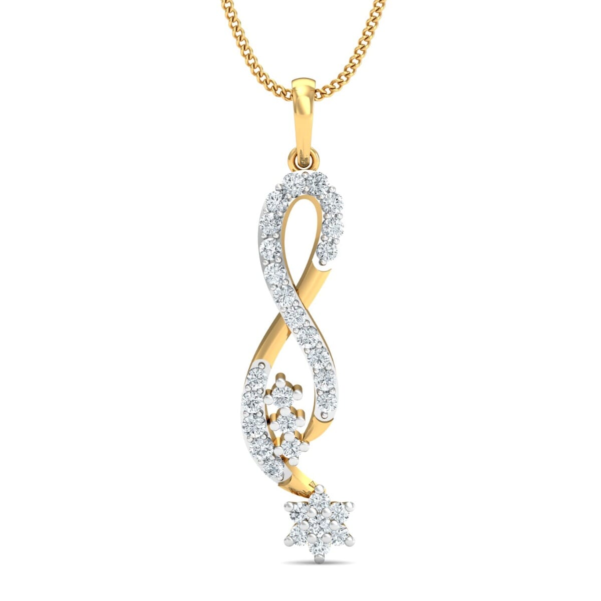 18K Gold Pendant and 0.36 carat Diamonds