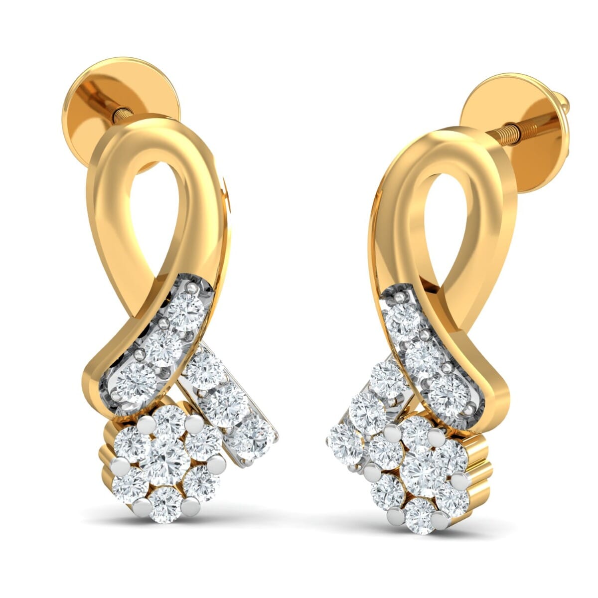 18K Gold Earrings and 0.31 carat Diamonds