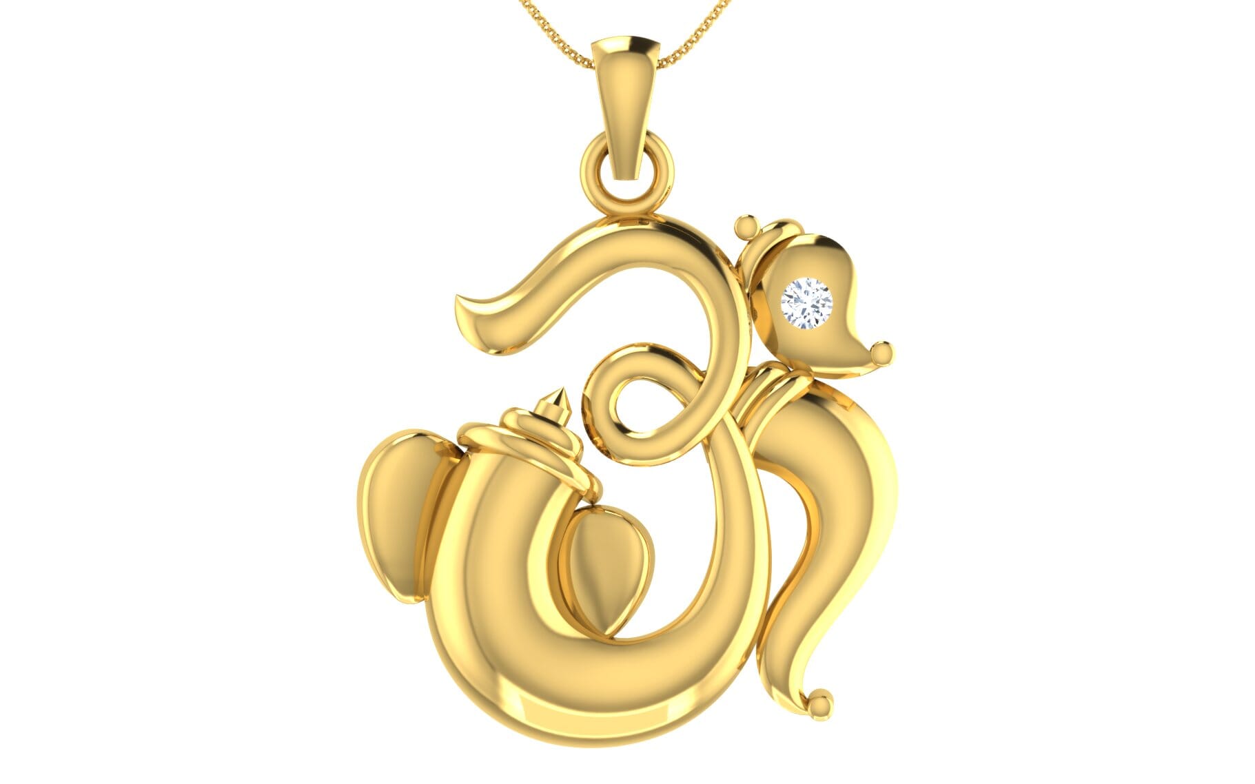 Gold and 0.03 Carat Diamond Pendant
