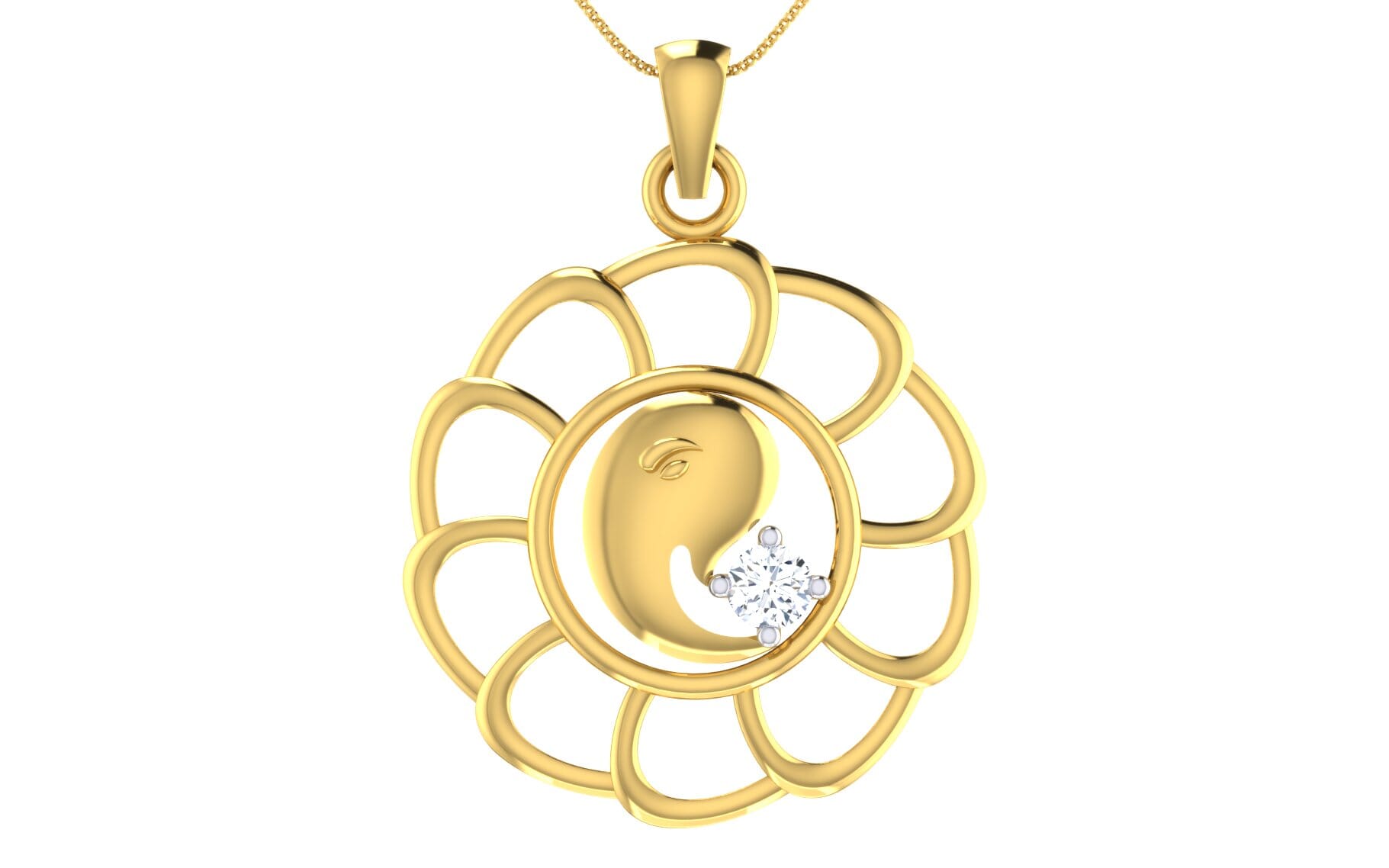 Gold and 0.06 Carat Diamond Pendant