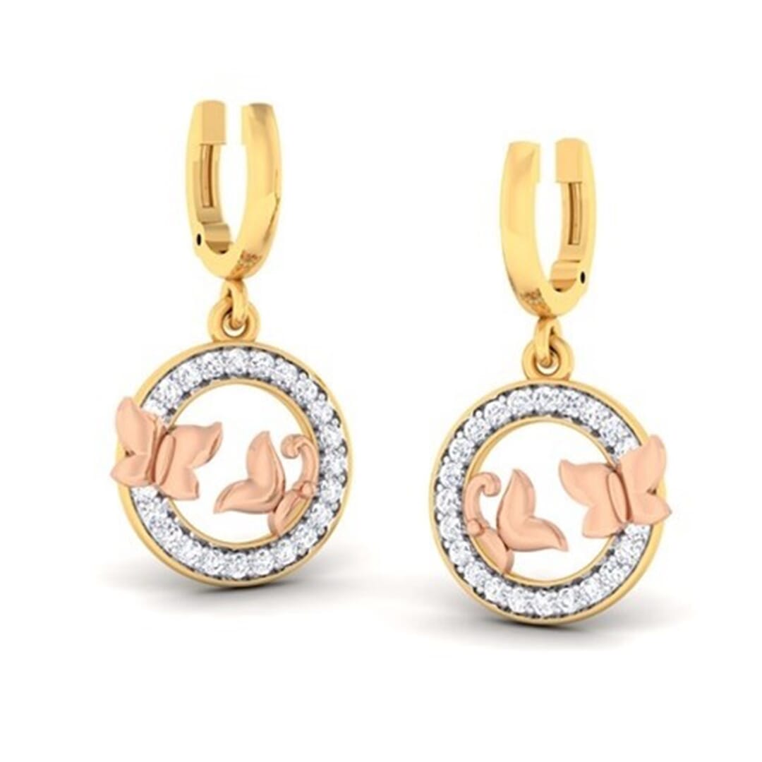 18K Gold Earring and 0.32 carat Diamonds