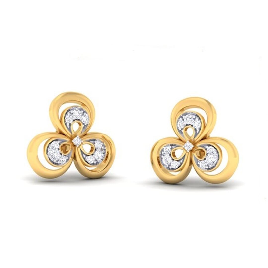 18K Gold Earring and 0.20 carat Diamonds