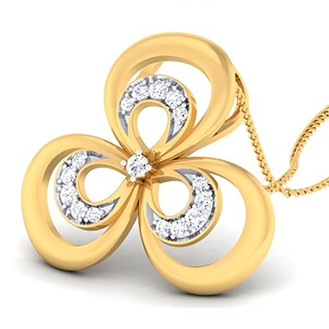 18K Gold Pendant and 0.21 carat Diamonds