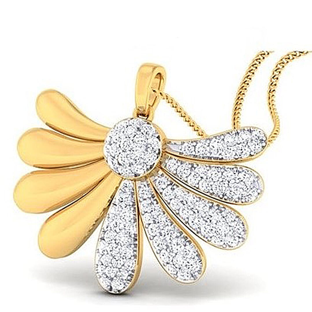 18K Gold Pendant and 1.07 carat Diamonds