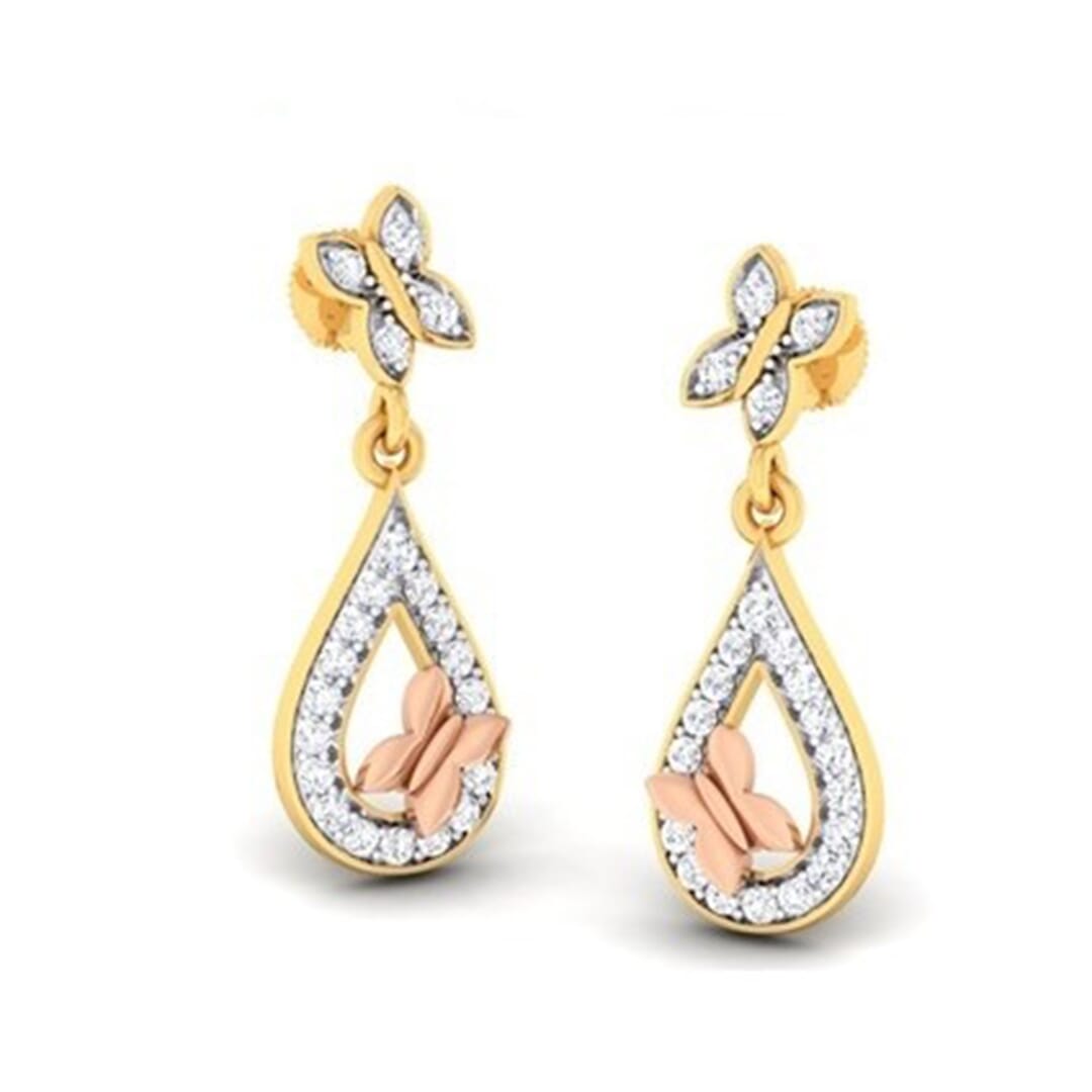 18K Gold Earring and 0.47 carat Diamonds