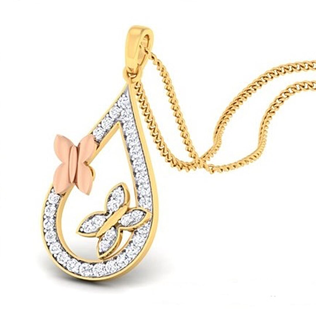 18K Gold Pendant and 0.49 carat Diamonds