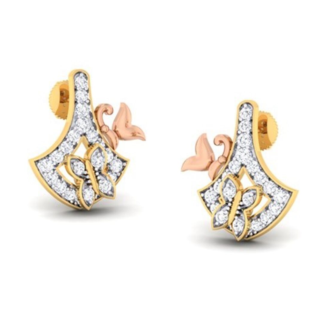 18K Gold Earring and 0.50 carat Diamonds