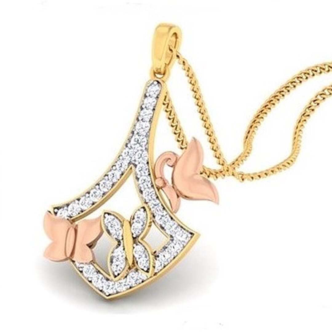 18K Gold Pendant and 0.45 carat Diamonds