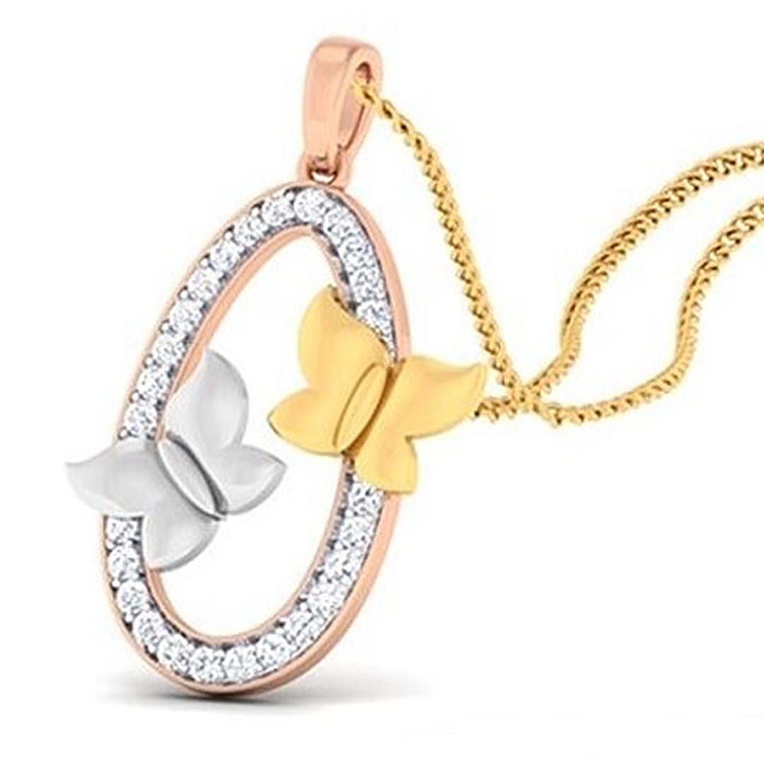 18K Gold Pendant and 0.38 carat Diamonds