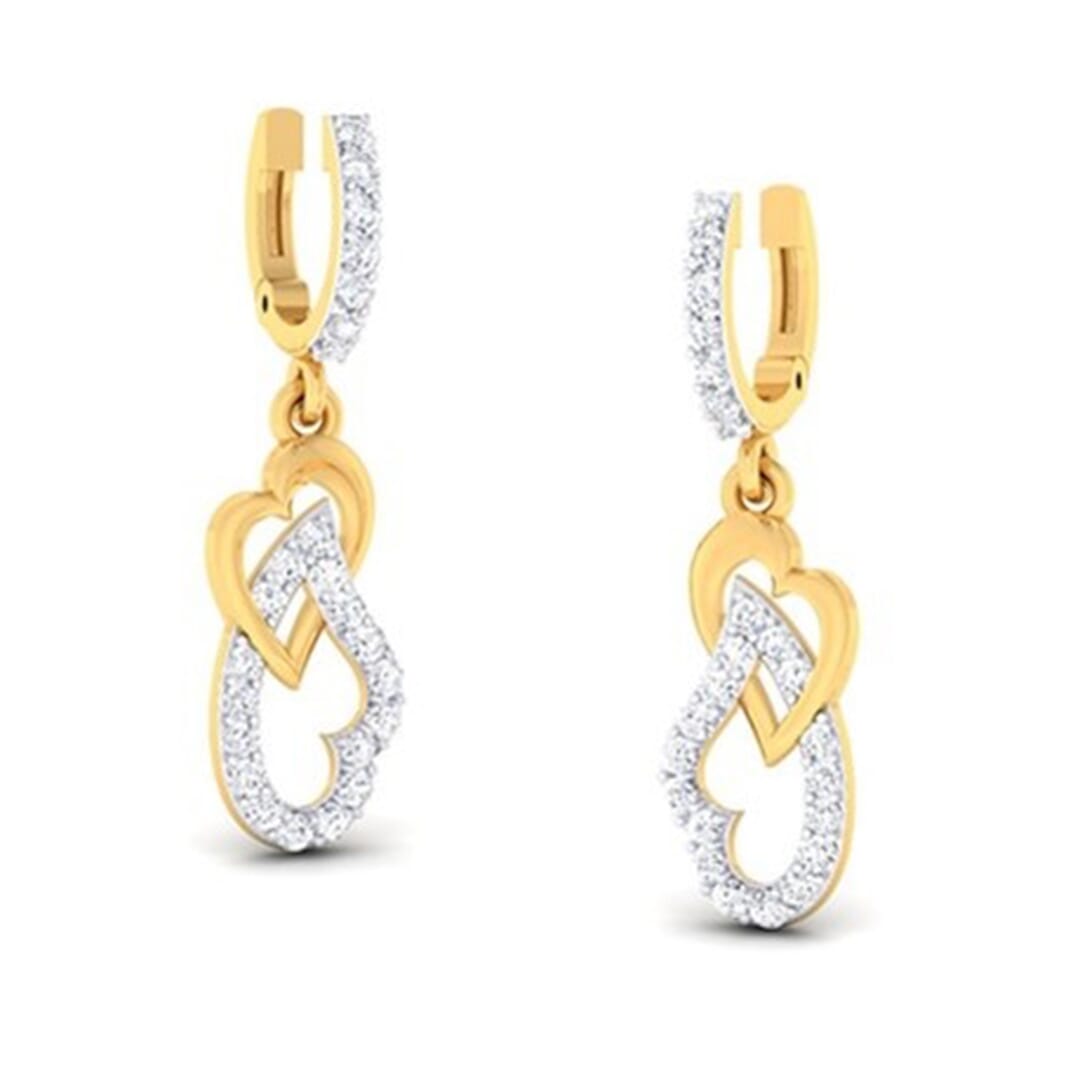 18K Gold Earring and 0.46 carat Diamonds
