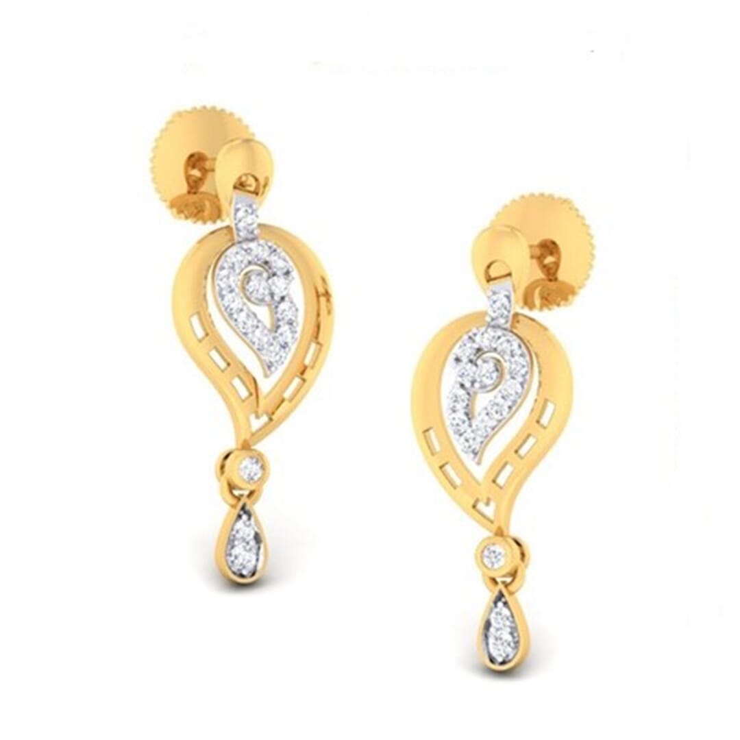 18K Gold Earring and 0.28 carat Diamonds