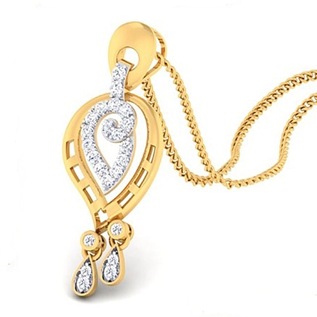18K Gold Pendant and 0.31 carat Diamonds
