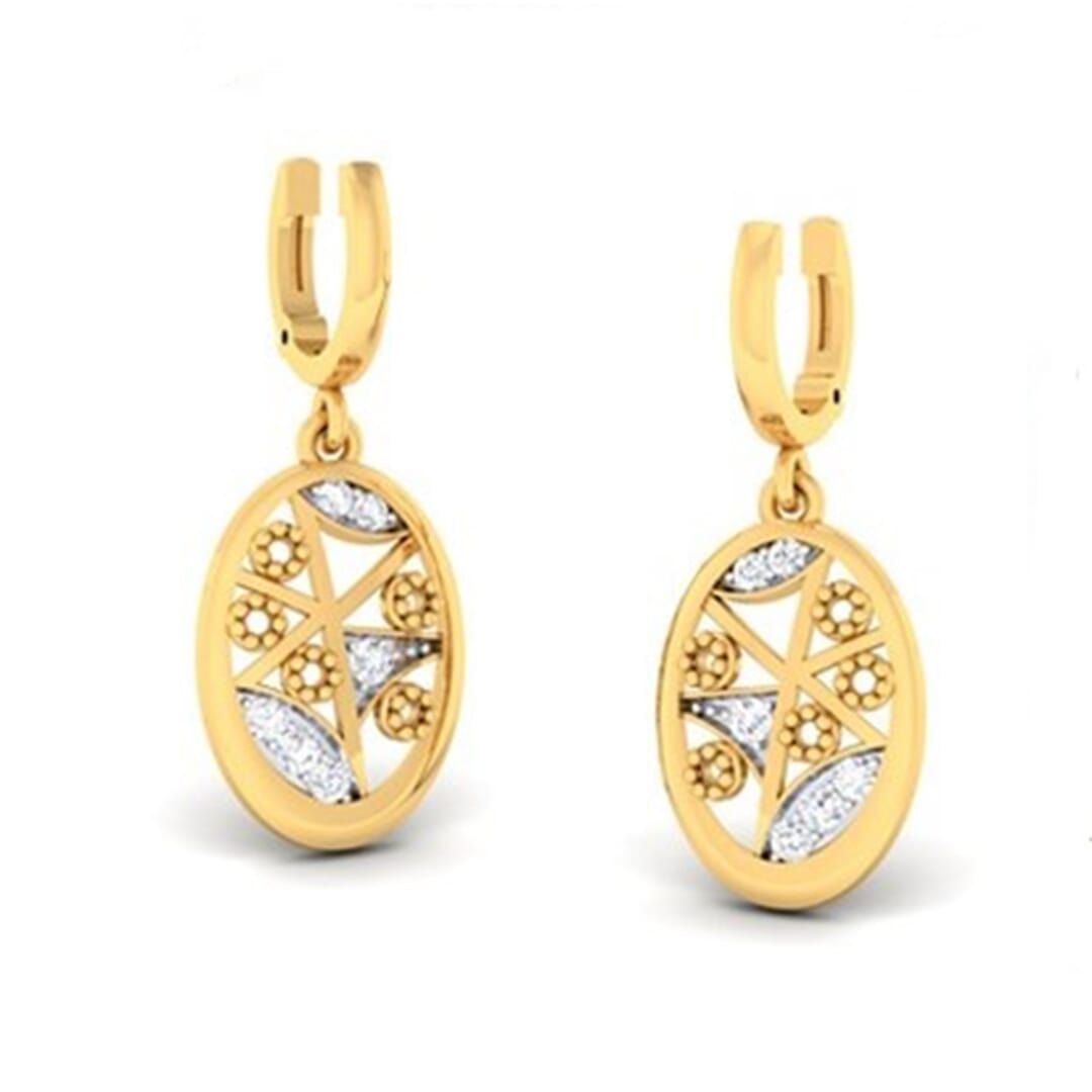 18K Gold Earring and 0.20 carat Diamonds