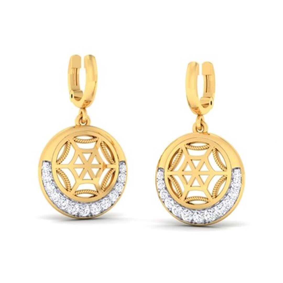 18K Gold Earring and 0.43 carat Diamonds