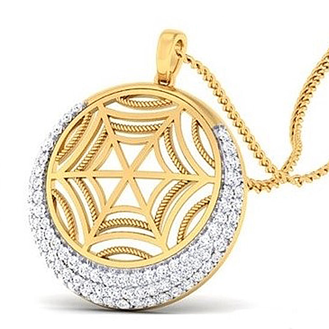 18K Gold Pendant and 0.74 carat Diamonds
