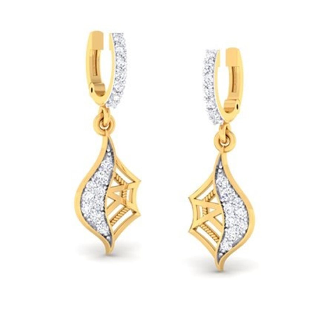 18K Gold Earring and 0.34 carat Diamonds