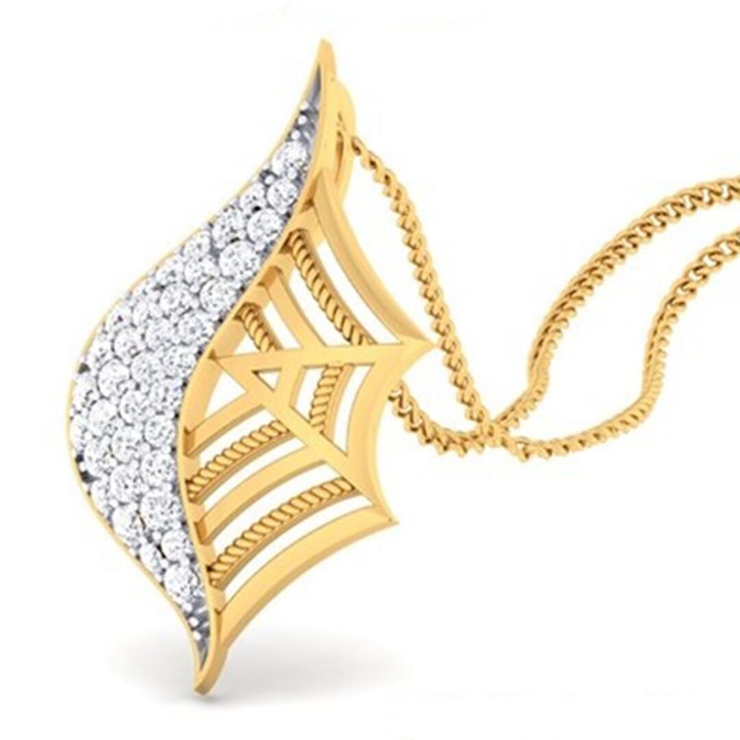 18K Gold Pendant and 0.37 carat Diamonds