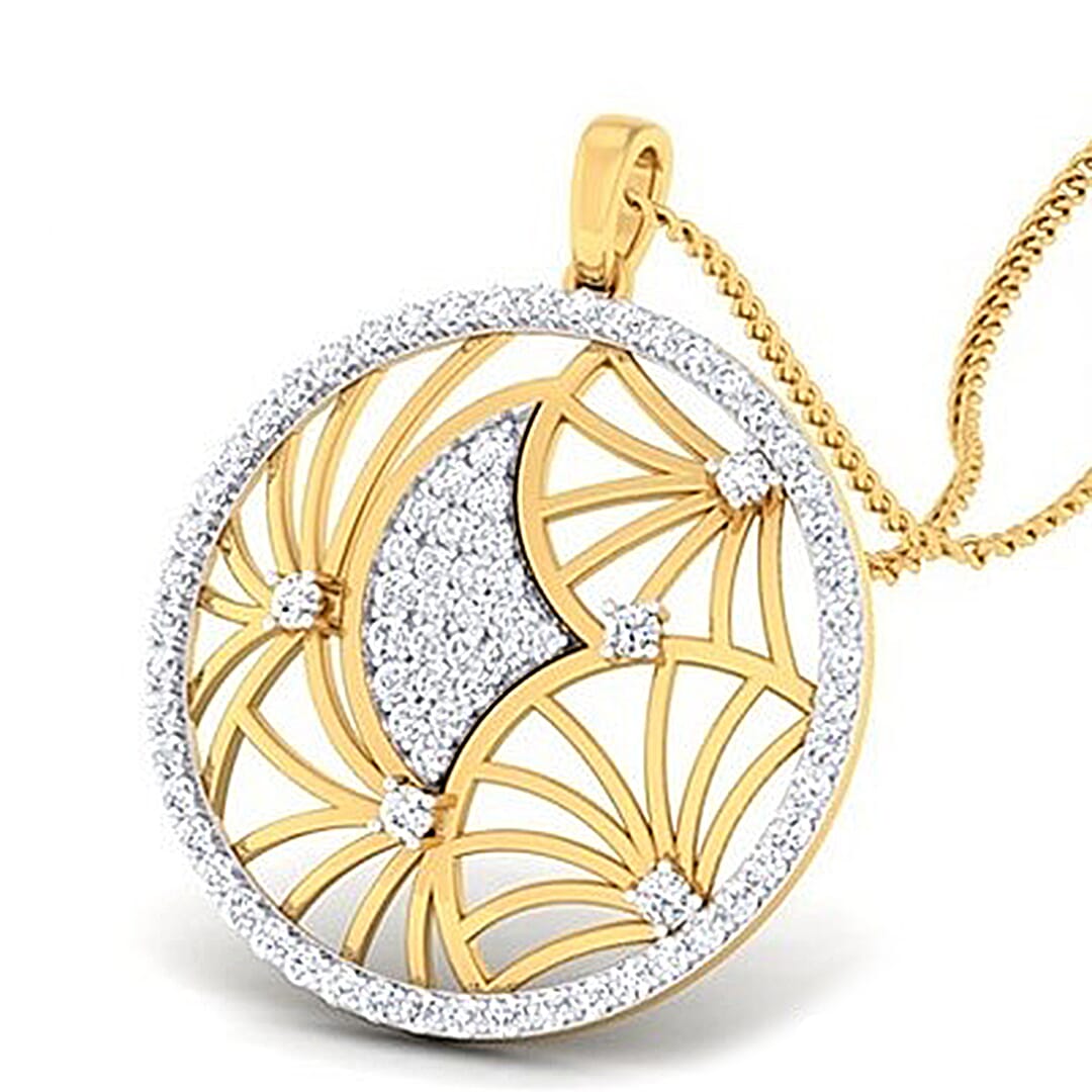 18K Gold Pendant and 0.60 carat Diamonds