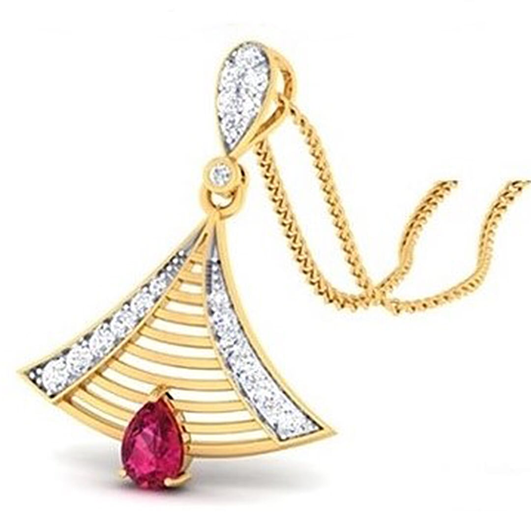 18K Gold Pendant and 0.33 carat Diamonds