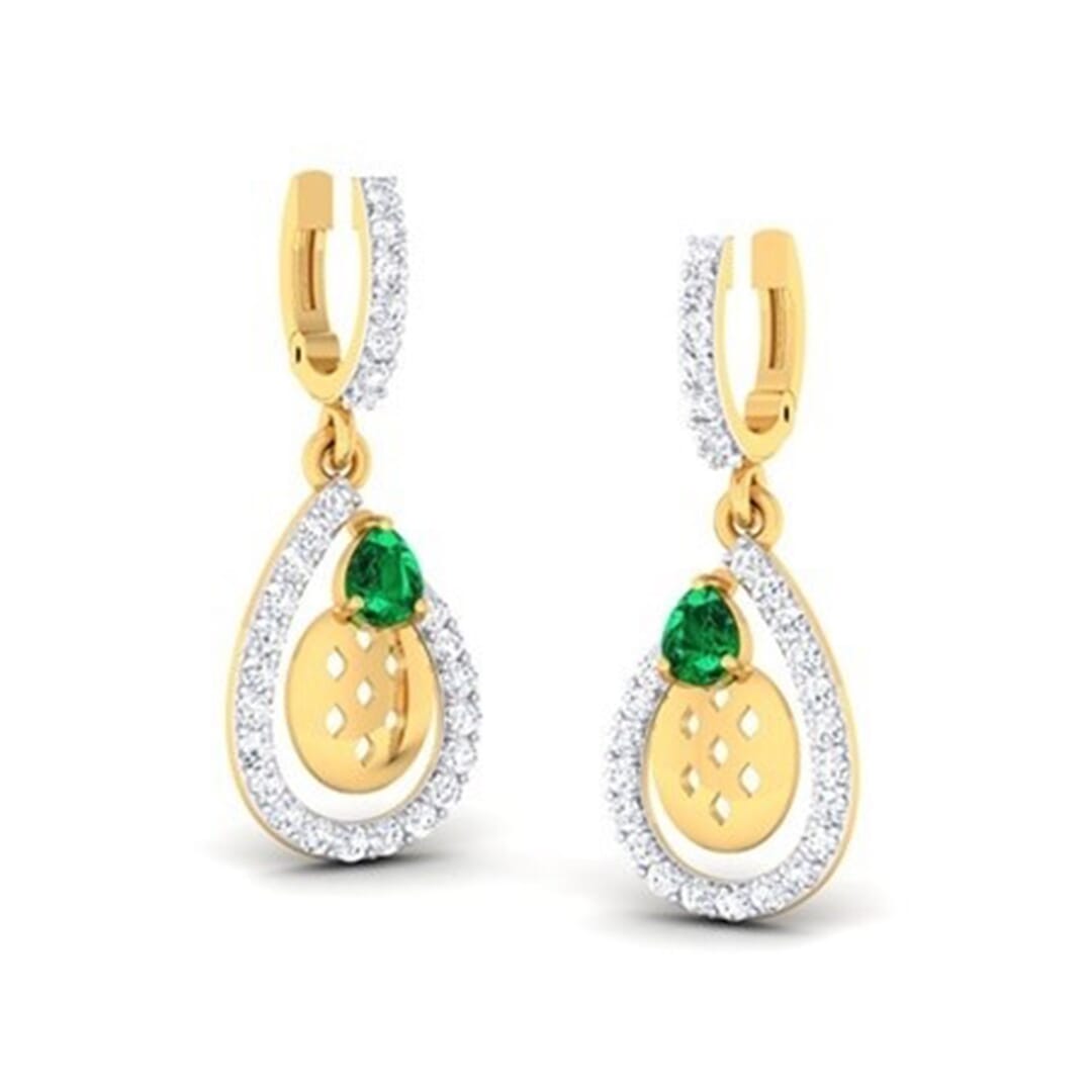 18K Gold Earring and 0.53 carat Diamond